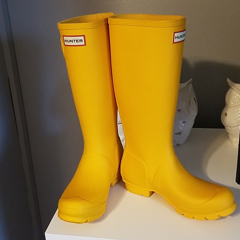 Yellow hunter boots